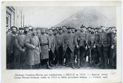 Groep marine soldaten, Melle, 1914