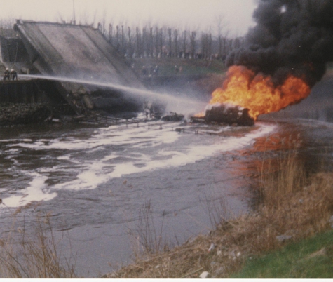 Uitbrandende tankwagen, Melle, 1992