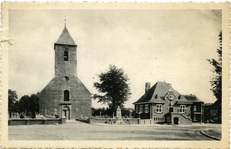 Kerk en gemeentehuis op Marktplein, Sint-Lievens-Houtem