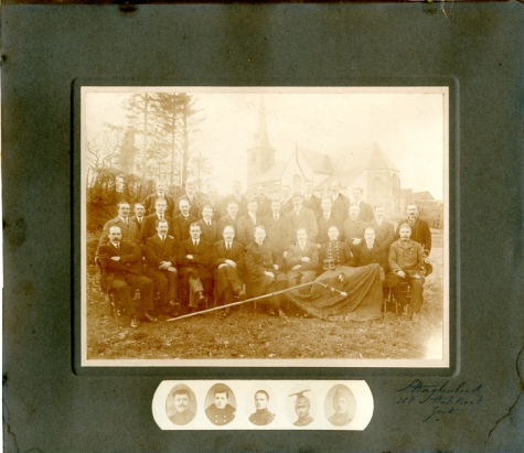 Groepsfoto oudstrijders (?), Moortsele, 1918-1925