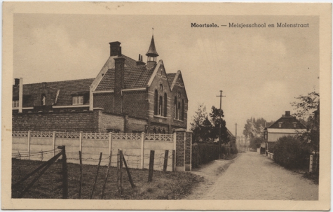 Meisjesschool en Molenstraat, Moortsele
