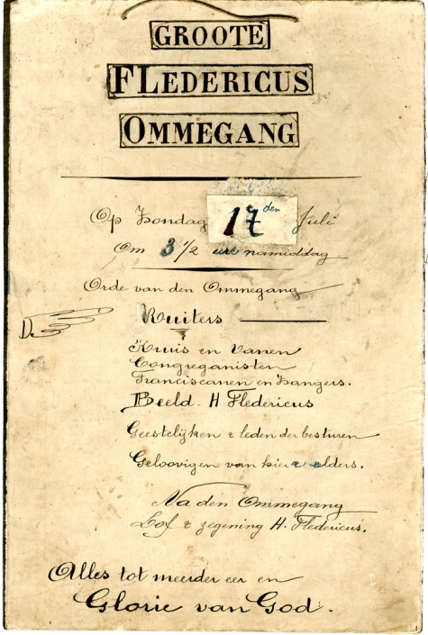 Affiche, ommegang Vlierzele, jaren 1950