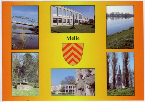 Postkaart met wapenschild van Melle