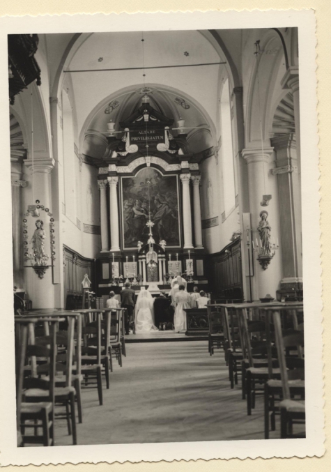 Interieur Sint-Fledericuskerk, Vlierzele, 1962