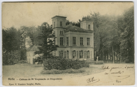 Kasteel van Verplancke de Diepenhède te Melle in 1904
