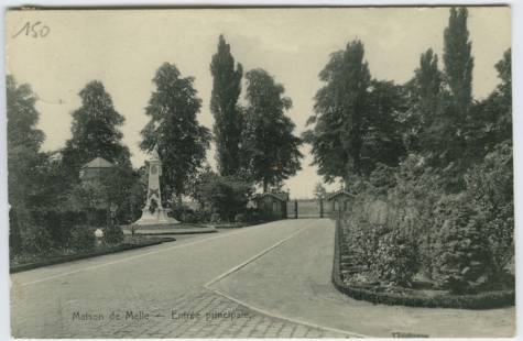Oprijlaan van het College te Melle in 1914