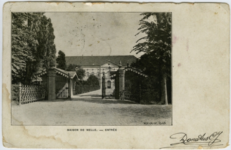 Ingang tot het hoofdgebouw in 1908
College Melle