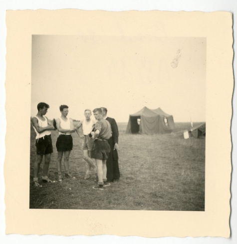 Chiro Melle, overleg op kamp, Bioul,1959