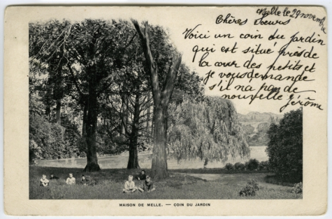 Een hoekje van de tuin van het College Te Melle in 1901