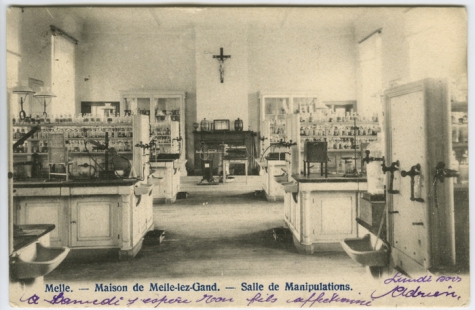 Scheikundelokaal, college Melle,1903
