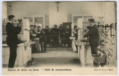 Scheikundelokaal, college Melle, 1903