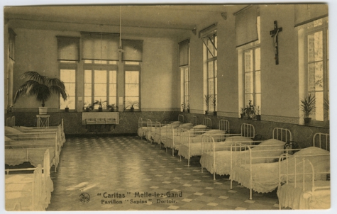 Slaapzaal, paviljoen &quot;Dennenboom&quot;, Caritasinstituut, Melle