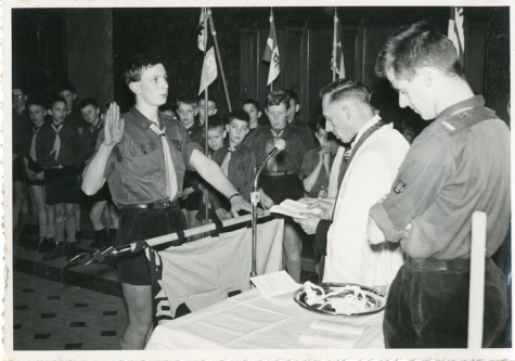 Chiro Melle, ontvangst van de witte leiderskoord, Melle, 1961