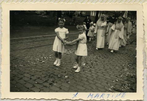 Processie voor OLH. Hemelvaart, Sint-Lievens-Houtem, 1958