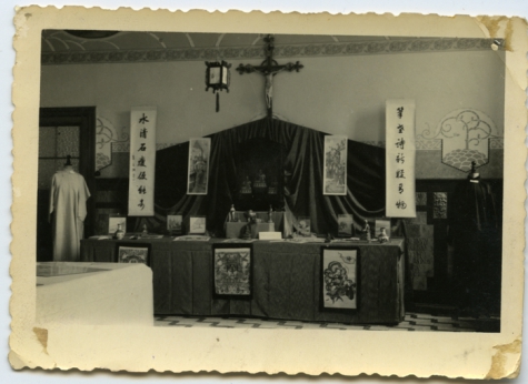 Missietentoonstelling in studiezaal, Sint-Lievens-Houtem, 1947