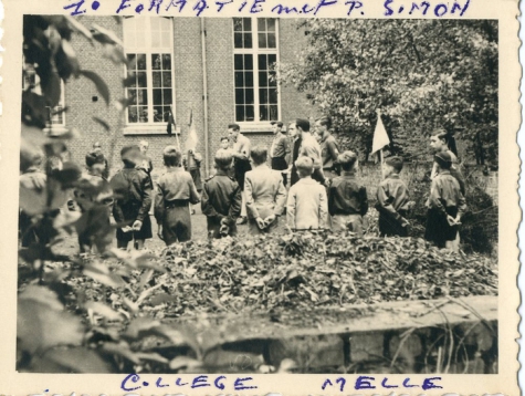 Openingsformatie chiro Melle, College Melle, 1951