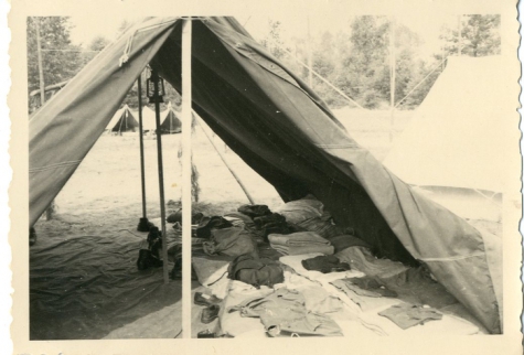 Slaaptent op chirokamp, Neerpelt, 1955