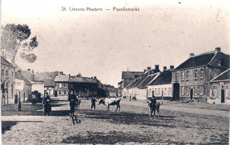 &quot;De Plaetse van Boven&quot;, Marktplein, Sint-Lievens-Houtem, 1909