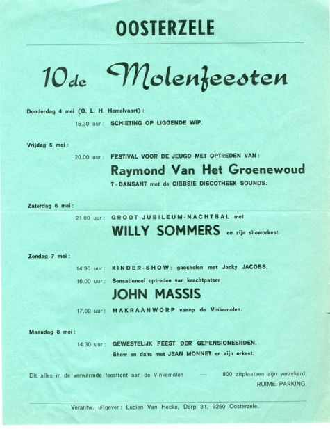 Affiche Molenfeesten, Oosterzele, 1978