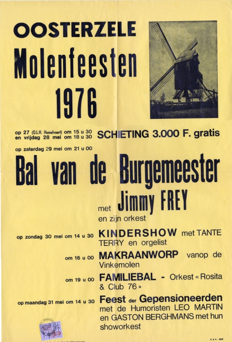 Affiche Molenfeesten, Oosterzele, 1976