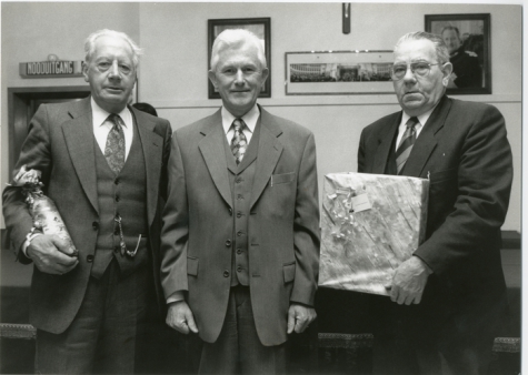 Lucien De Meyer met eerste medewerkers gemeente Oosterzele, 1995