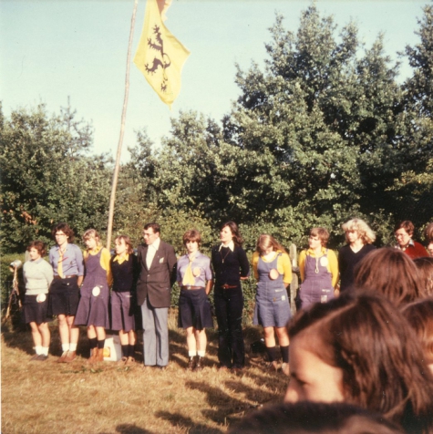 Chiro Geertrui in openingsformatie op kamp, 1975-1979