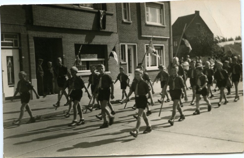 Processie chirojongens, Melle, 1962-1963