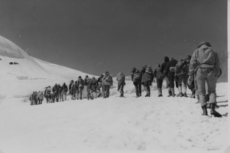 Chiro Melle op gletsjertocht, Tirol, Oostenrijk, 1977