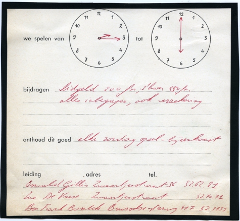 Inschrijvingsbewijs chiro Melle, 1972