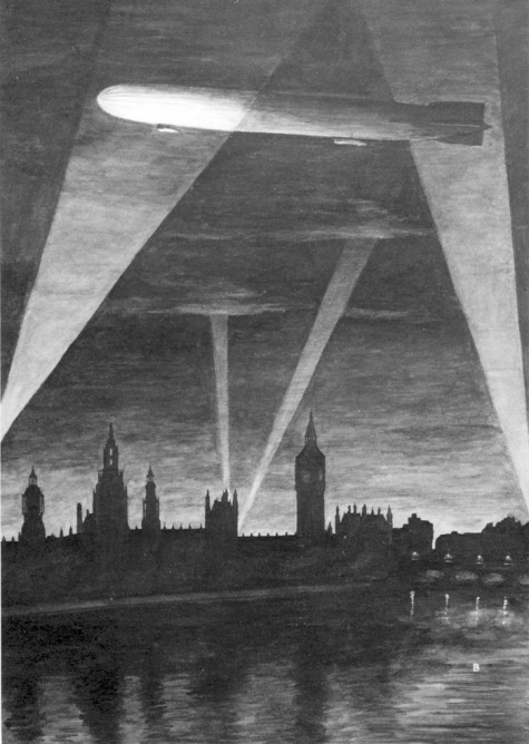 Zeppelindreiging boven Londen, 1915