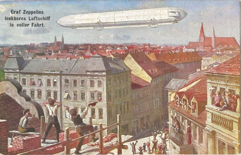 Zeppelin in volle vlucht, 1910