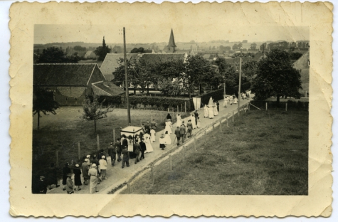 Processie Onze-Lieve-Vrouw Hemelvaart, Landskouter, 1955