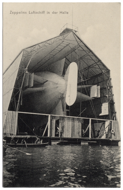 Zeppelin loods op de Bodensee, 1909