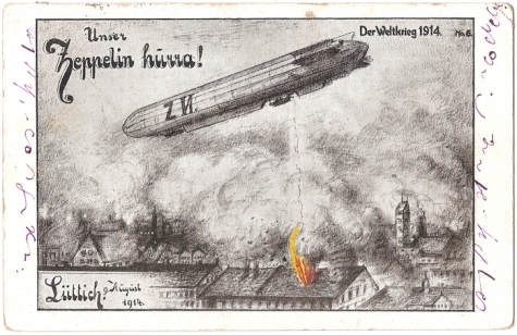 Onze Zeppelin Hoera. Bombardement Luik, 1914