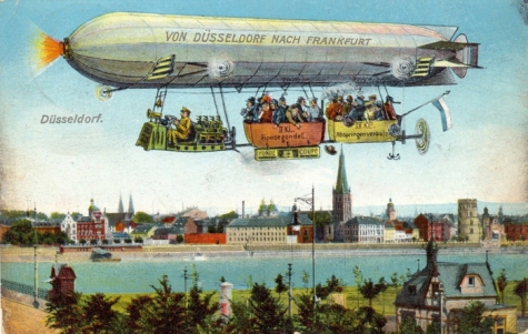 Passagiertransport met de zeppelin, 1910