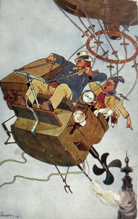 Reis met de luchtballon, 1909