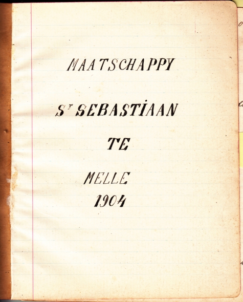 Schriftje van de schuttersmaatschappij Sint-Sebastiaan, 1904, Melle