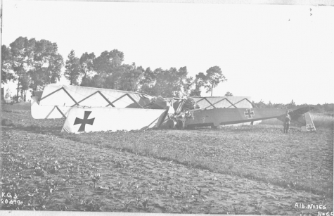 Crash van de Gotha van de Duitse vliegeniers Noack en Witke, 1917