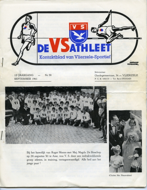 Sportkrantje &#039;De VS Athleet&#039; nr. 58 van &#039;Vlierzele Sportief&#039;, Sint-Lievens-Houtem, 1961