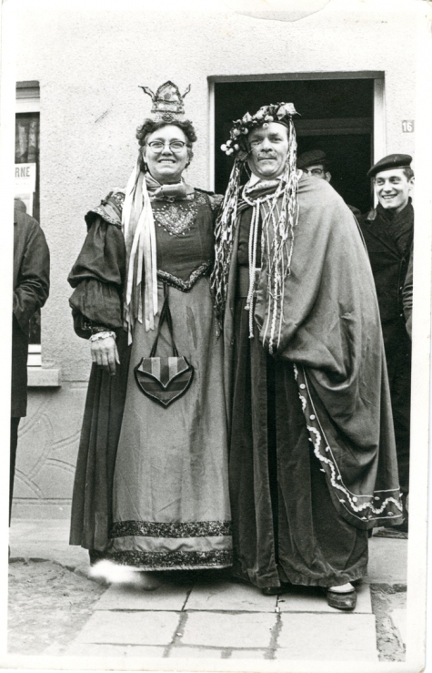 Bacchus en Bacchante tijdens de Bachhusstoet, Sint-Lievens-Houtem, 1965