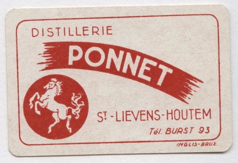 Reclameprentje distillerie Ponnet, Sint-Lievens-Houtem, 1930-1950