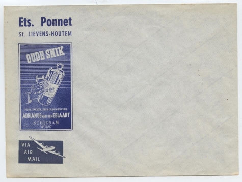 Enveloppe Distillerie Ponnet, Sint-Lievens-Houtem, 1923-1969