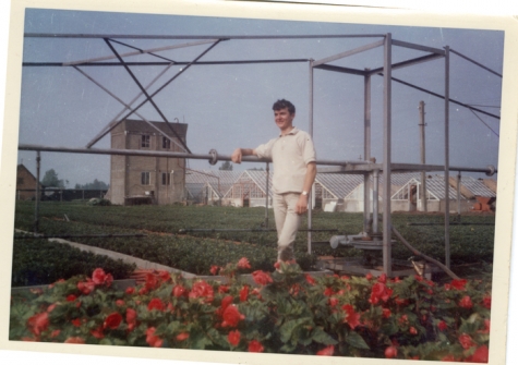 Eric De Ketele op bloemisterij De Ketele, Lochristi, 1967