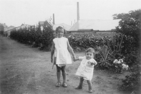 Kinderen Volckaert op de bloemisterij, Merelbeke, 1928
