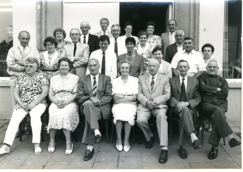 Afscheid van secretaris Theophiel Props van de Landelijke gilde, Oosterzele, 1989