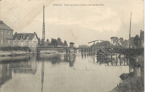 MELLE Oude en nieuwe brug over de Schelde