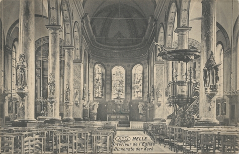 MELLE. Intérieur de l'Eglise. Binnenste der Kerk.