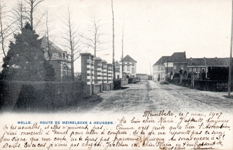 MELLE. - ROUTE DE MEIRELBEKE A HEUSDEN.