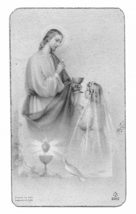 Herinneringsprentje  der Pl. H. Communie van Angèle Monsecour, Balegem, 1944