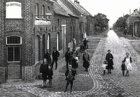 Hoek Wetterse steenweg met Hauwerzele, Sint-Lievens-Houtem,1922